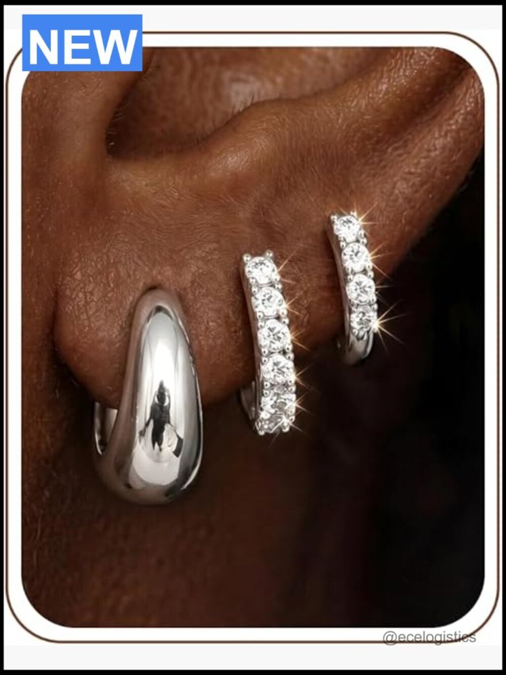 3 Pairs Small Gold Hoop Earring Stacks Hypoallergenic Huggie Earrings for